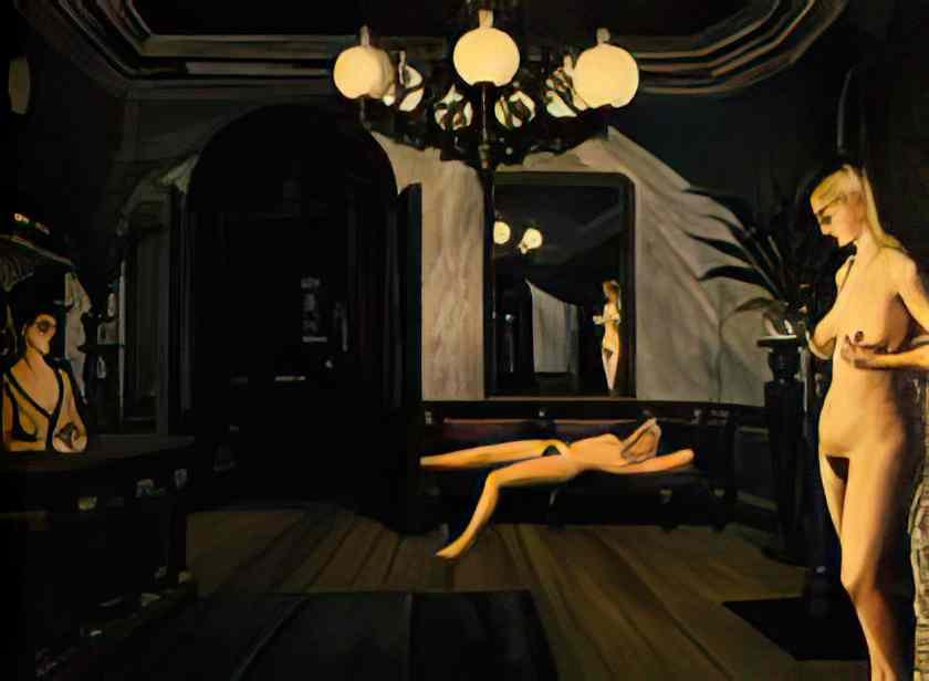 Paul Delvaux night train 1947 Art A4 Photo Print