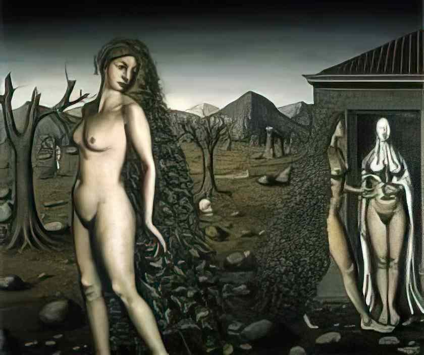 Paul Delvaux night visit 1938 Art A4 Photo Print