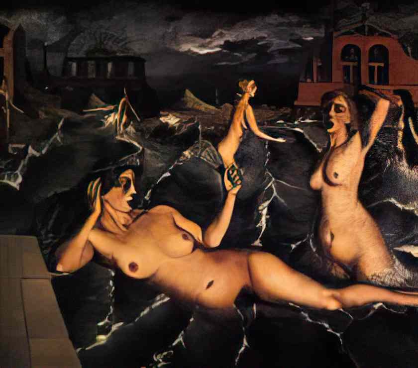 Paul Delvaux nymphs bathing 1938 Art A4 Photo Print