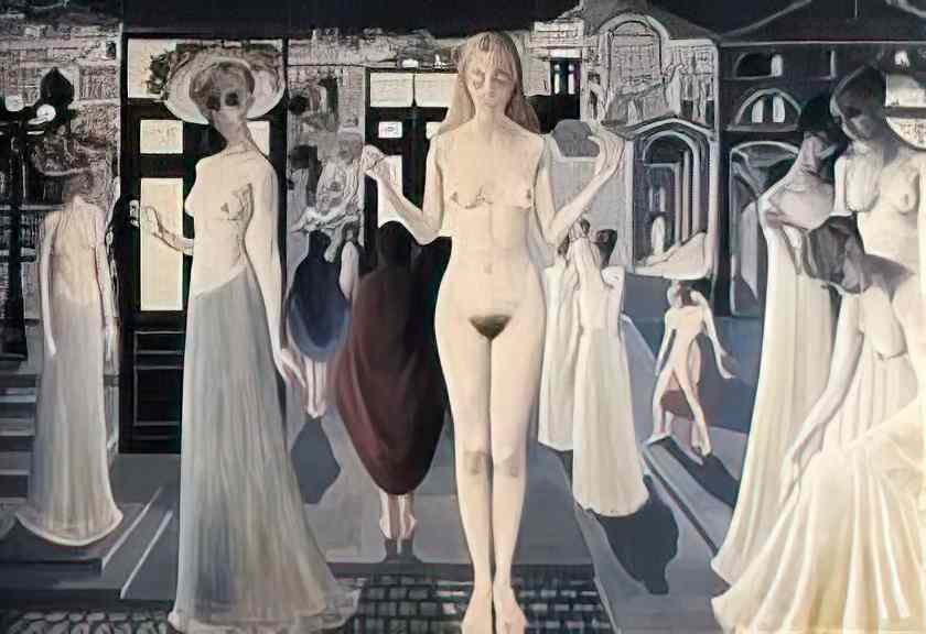 Paul Delvaux pompei 1970 Art A4 Photo Print