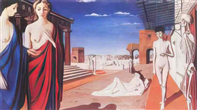 Paul Delvaux red city 1944 Art A4 Photo Print