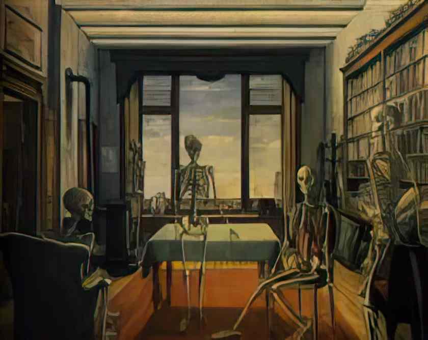 Paul Delvaux skeletons in an office 1944 Art A4 Photo Print