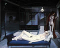 Paul Delvaux the blue sofa 1967 Art A4 Photo Print