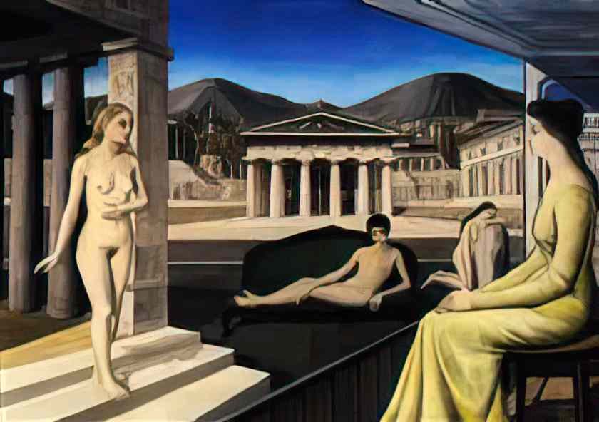 Paul Delvaux the canape vert 1944 Art A4 Photo Print