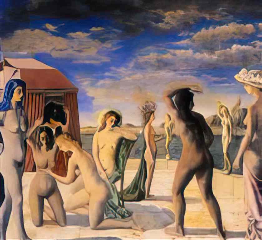 Paul Delvaux the courtesans 1943 Art A4 Photo Print