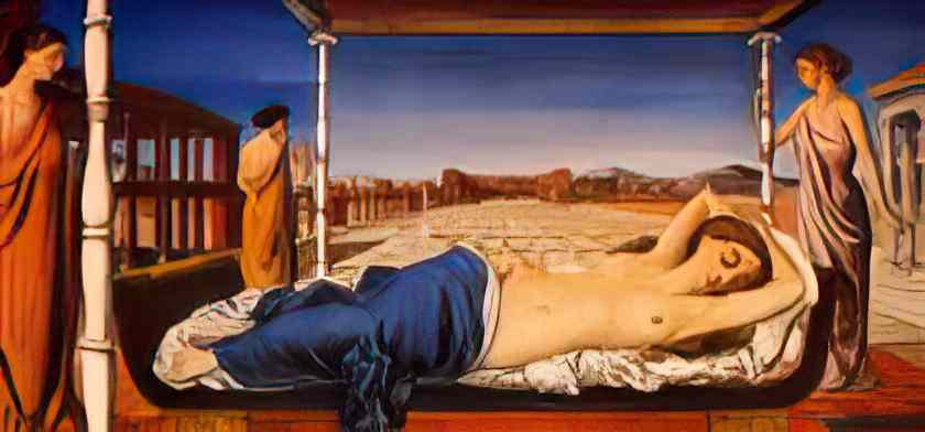 Paul Delvaux the sleeping venus 1943 Art A4 Photo Print