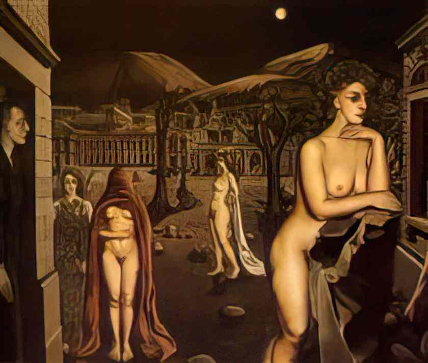 Paul Delvaux the sleepy town 1938 Art A4 Photo Print