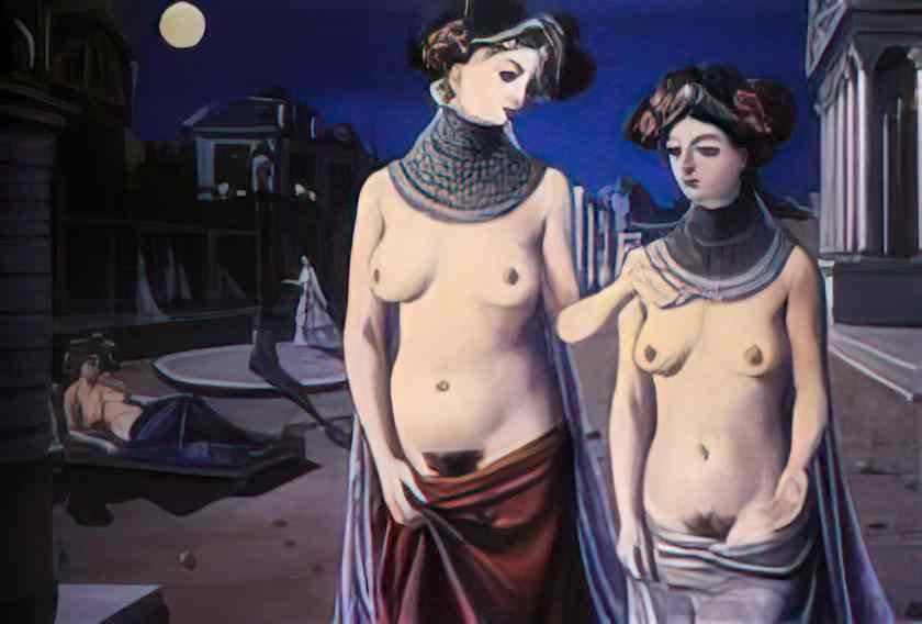 Paul Delvaux the strollers 1947 Art A4 Photo Print