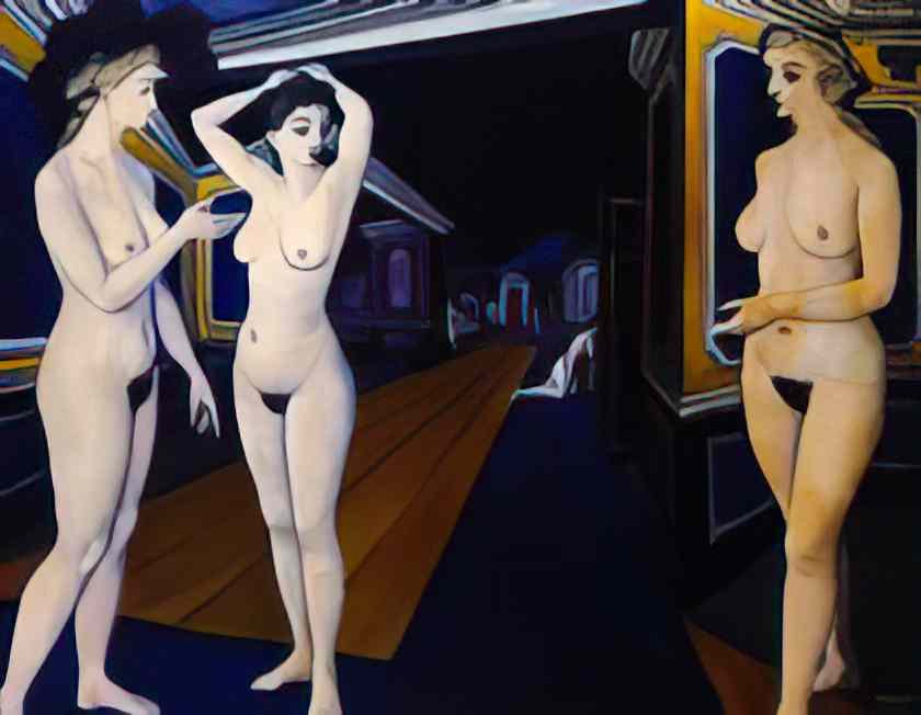 Paul Delvaux the temptation of saint anthony 1945 Art A4 Photo Print