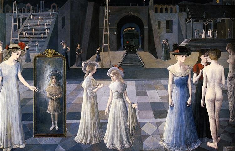 Paul Delvaux the tunnel 1978 A4 Photo Print