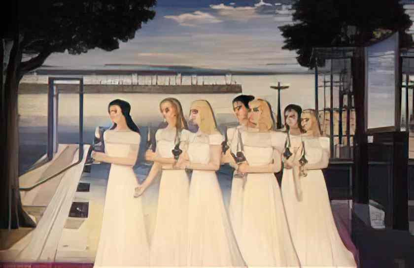 Paul Delvaux the wise virgins 1965 Art A4 Photo Print