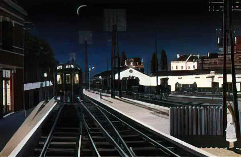Paul Delvaux train in evening 1957 Art A4 Photo Print