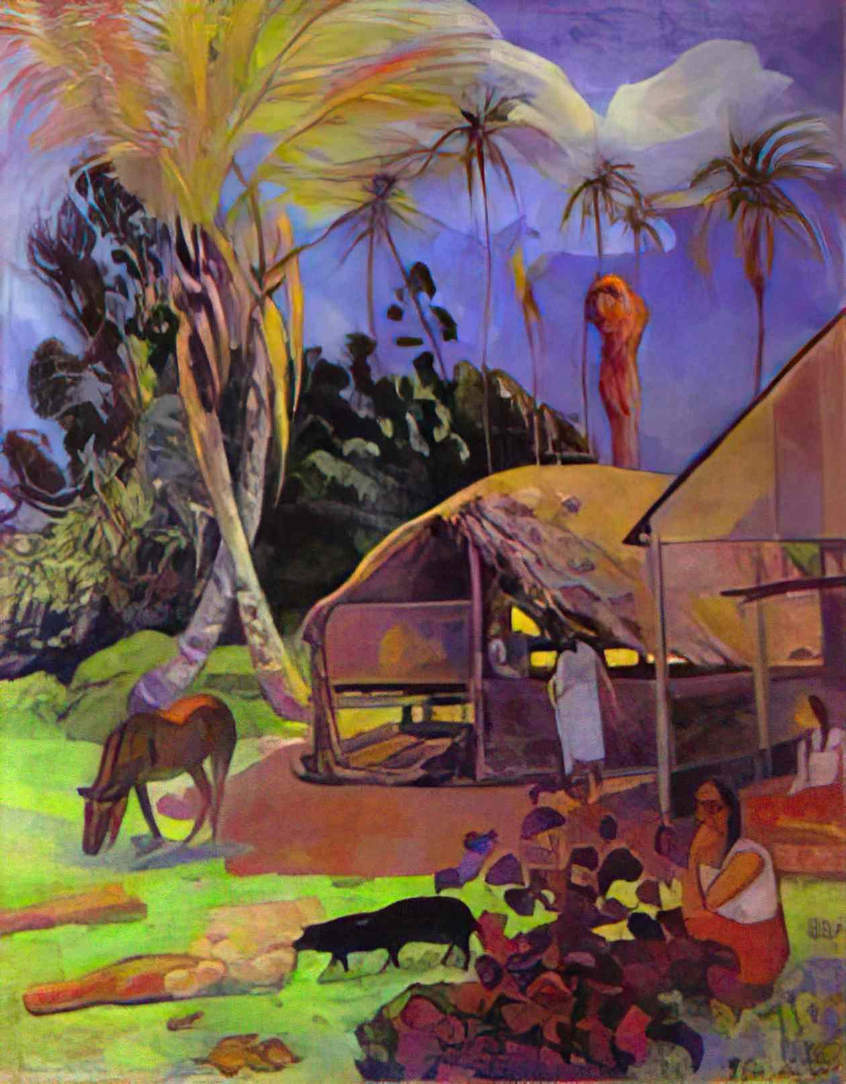 Paul Gauguin black pigs 1891 Art A4 Photo Print