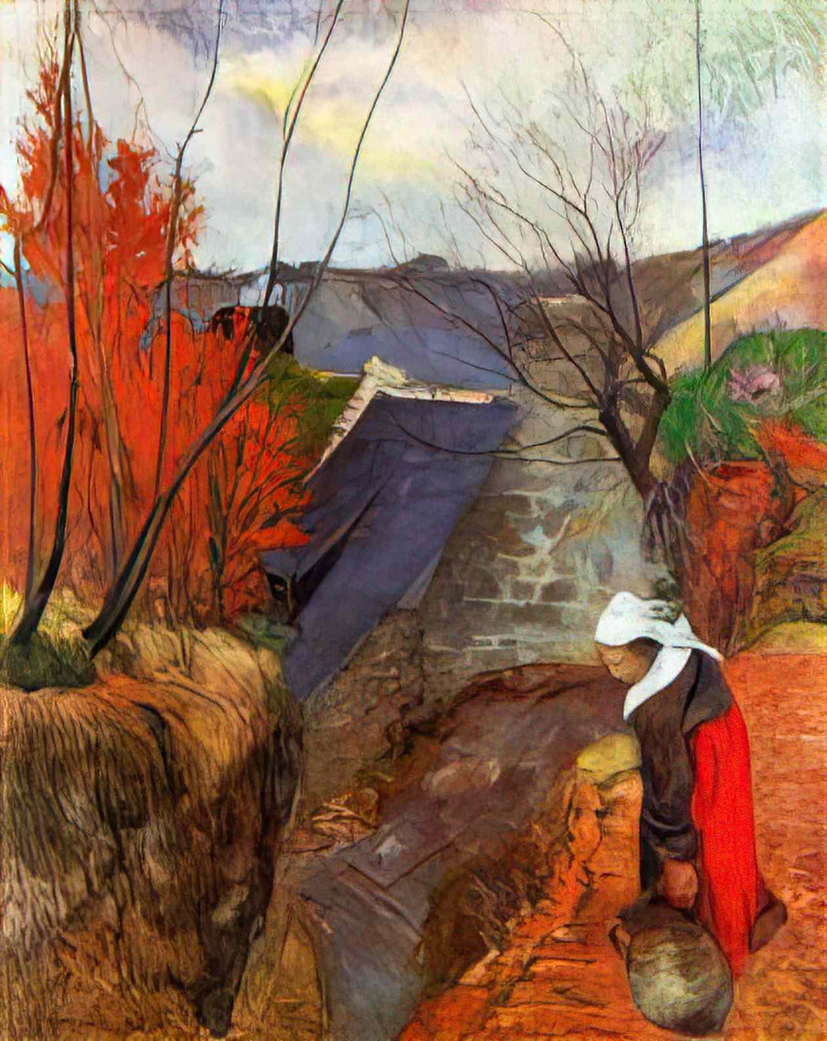 Paul Gauguin breton woman with a pitcher 1888 Art A4 Photo Print