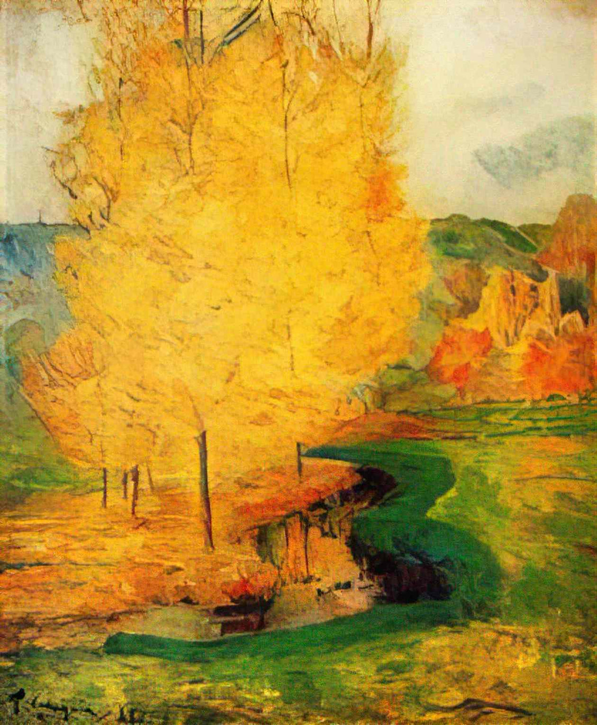 Paul Gauguin by the stream autumn 1885 Art A4 Photo Print