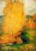 Paul Gauguin by the stream autumn A4 Photo Print