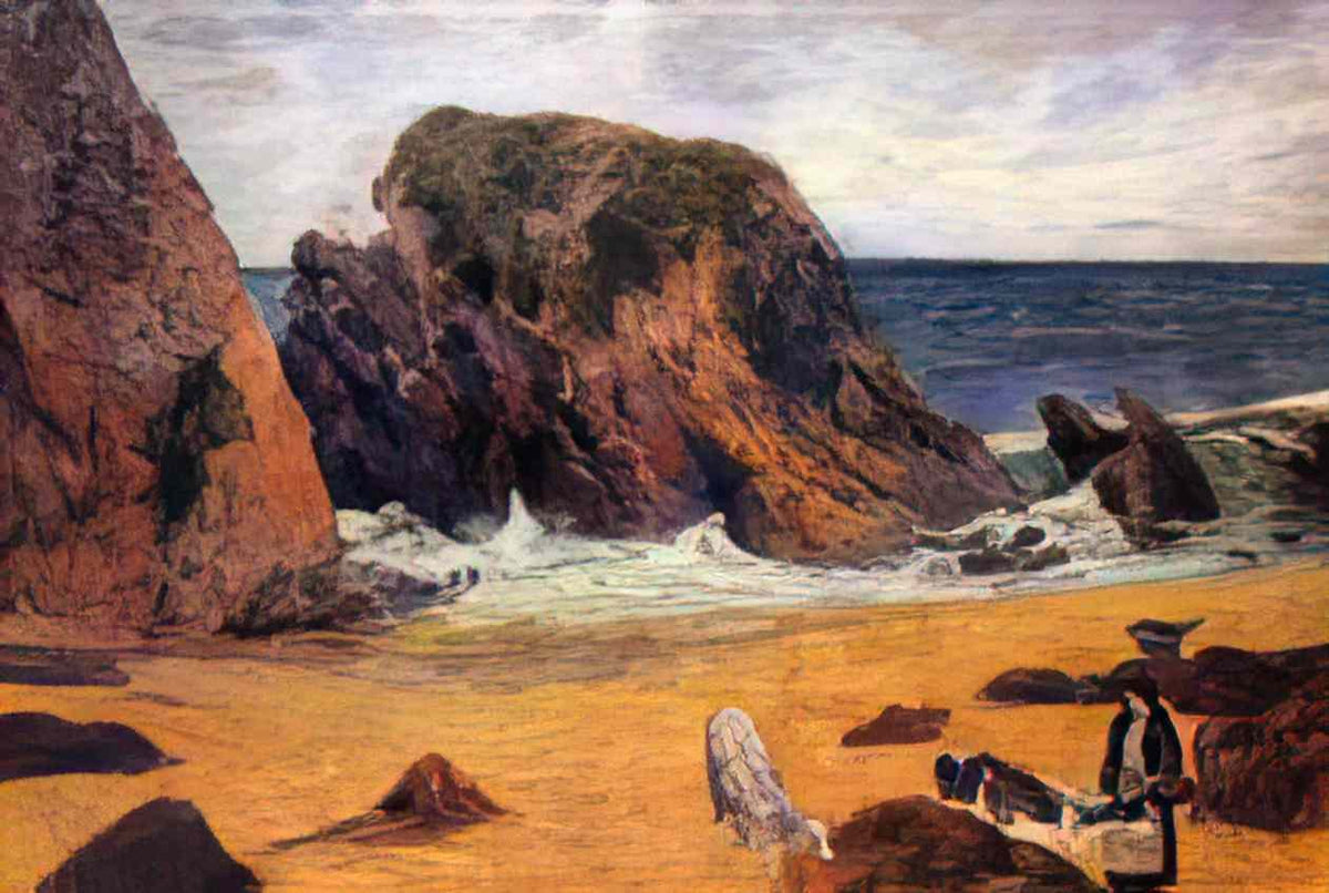Paul Gauguin cows on the seashore 1886 Art A4 Photo Print