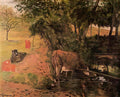 Paul Gauguin landscape with cows in an orchard 1885 Art A4 Photo Print