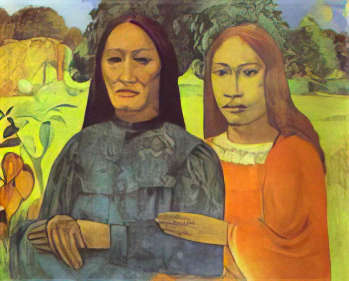 Paul Gauguin mother and daughter Art A4 Photo Print