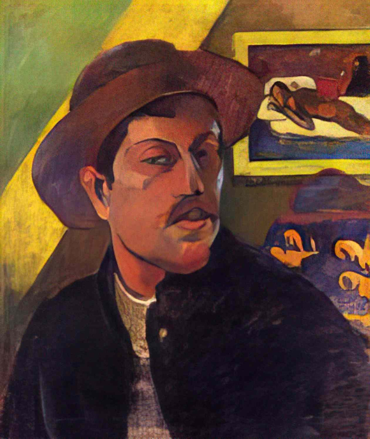 Paul Gauguin self portrait in a hat Art A4 Photo Print