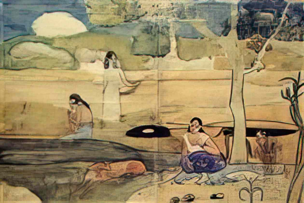 Paul Gauguin tahitian scene Art A4 Photo Print