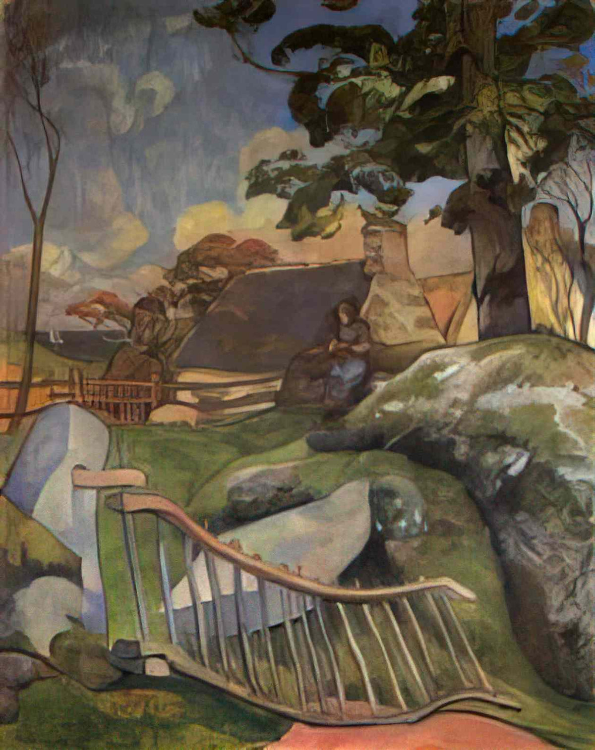 Paul Gauguin the wooden gate the pig keeper 1889 Art A4 Photo Print
