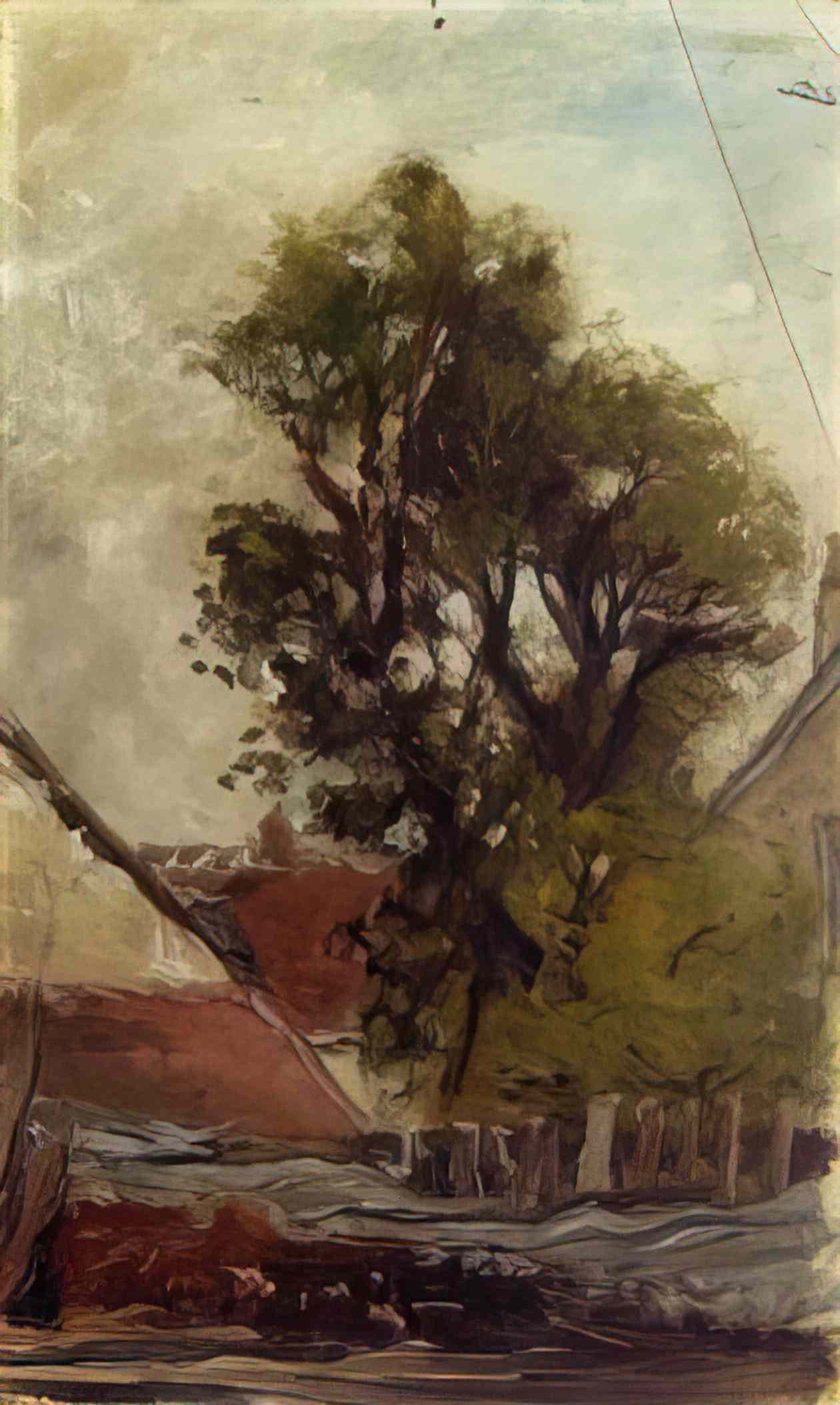 Paul Gauguin tree in the farm yard 1874 1 Art A4 Photo Print