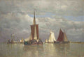 Paul Jean Clays Ships lying near Dordrecht A4 Photo Print