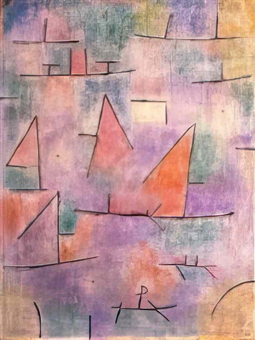Paul Klee harbour with sailing ships 1937 Art A4 Photo Print