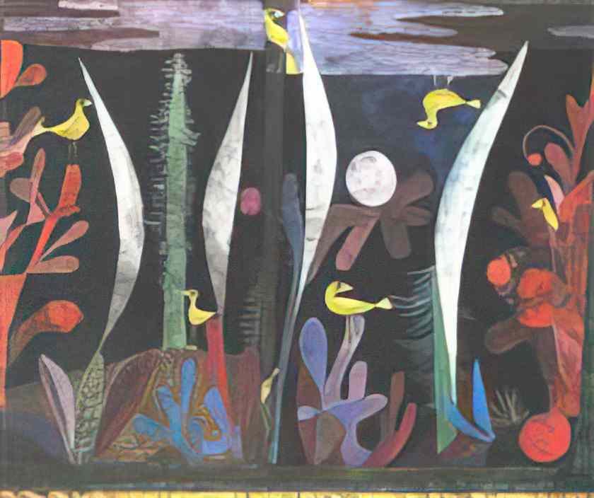 Paul Klee landscape with yellow birds 1923 Art A4 Photo Print