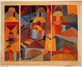 Paul Klee temple gardens 1920 Art A4 Photo Print