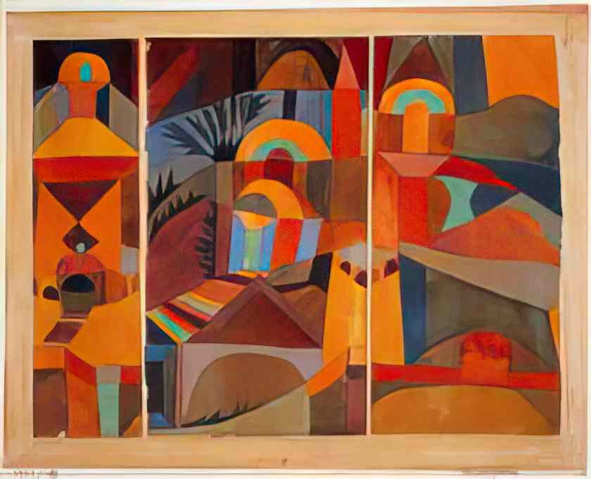 Paul Klee temple gardens 1920 Art A4 Photo Print