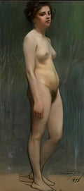 Paul Mathiopoulos female nude 1898 Art A4 Photo Print