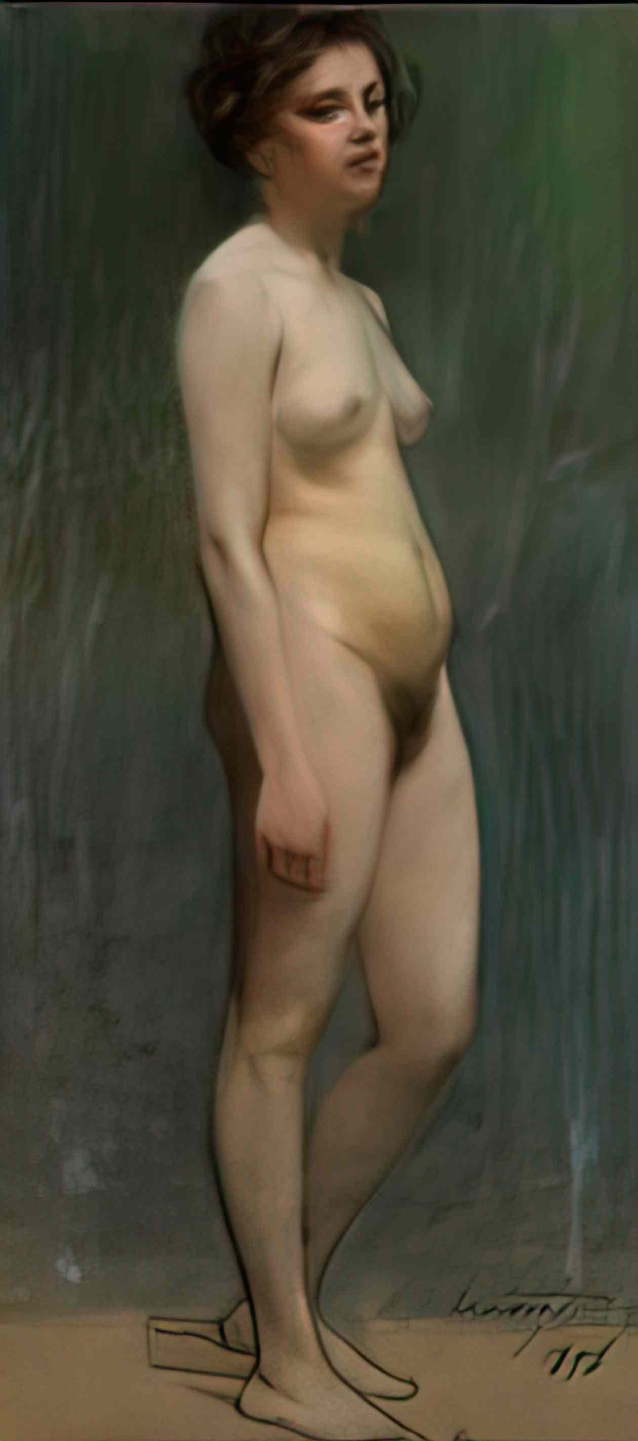 Paul Mathiopoulos female nude 1898 Art A4 Photo Print