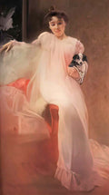 Paul Mathiopoulos lady with a dog 1899 Art A4 Photo Print