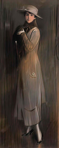 Paul Mathiopoulos lady with a long coat Art A4 Photo Print