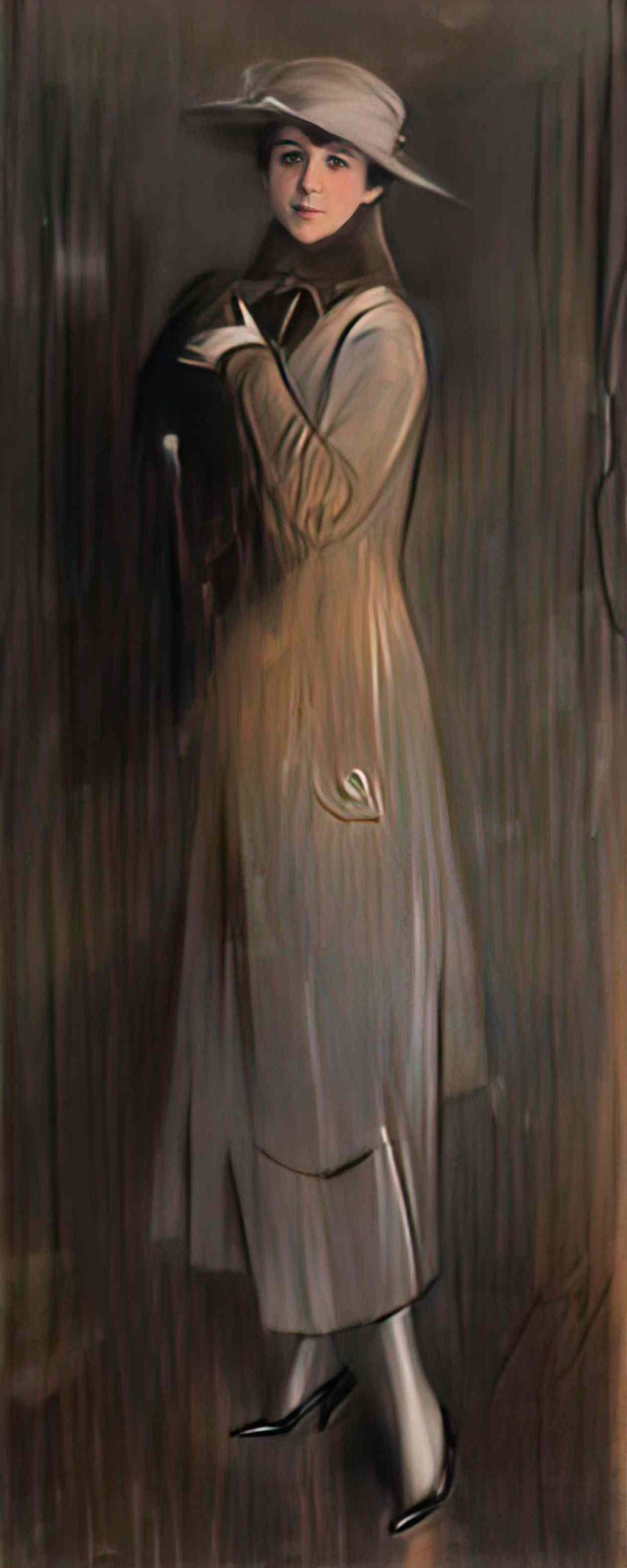 Paul Mathiopoulos lady with a long coat Art A4 Photo Print