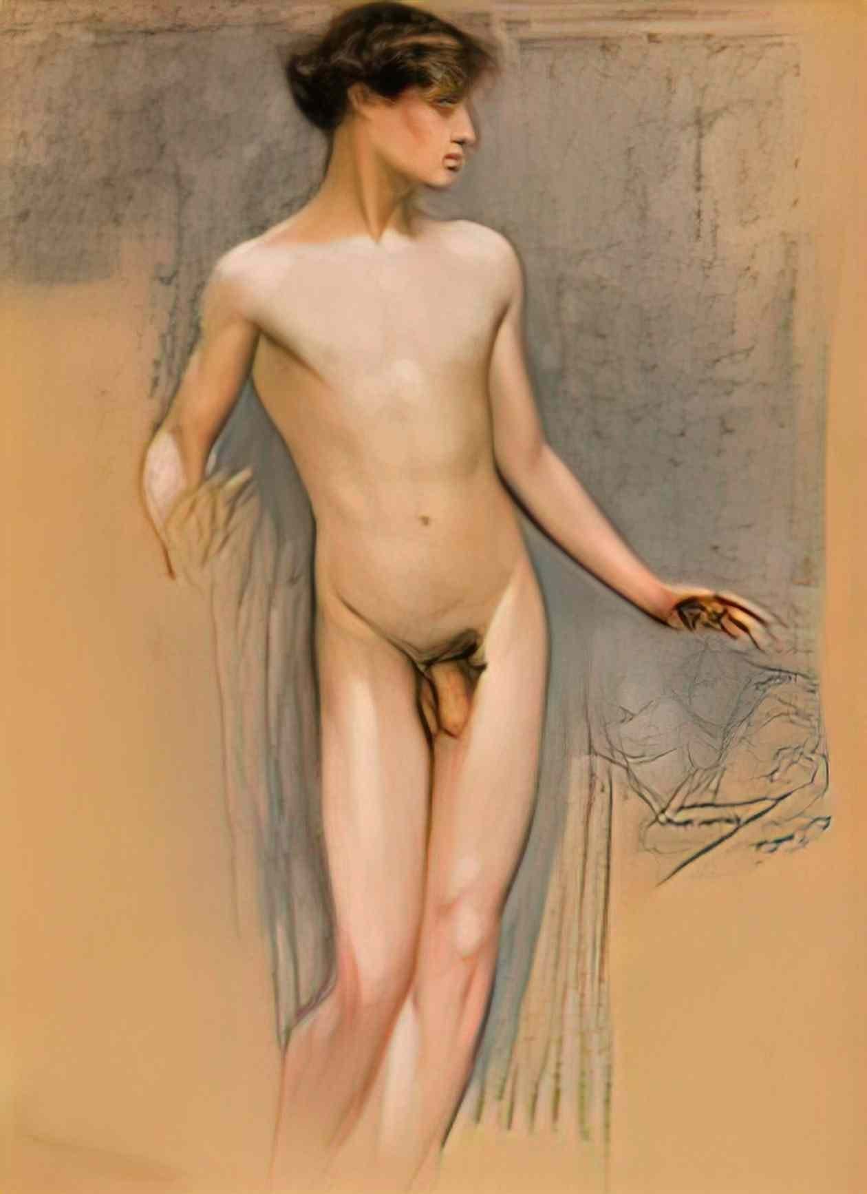 Paul Mathiopoulos male nude 1897 Art A4 Photo Print