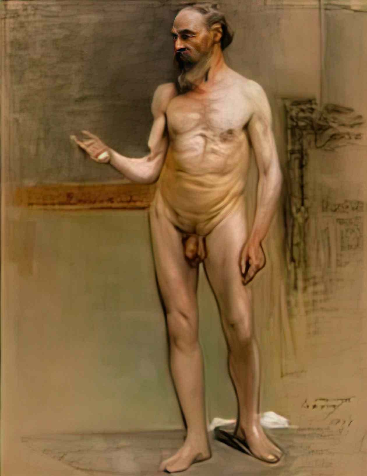 Paul Mathiopoulos male nude 1898 Art A4 Photo Print