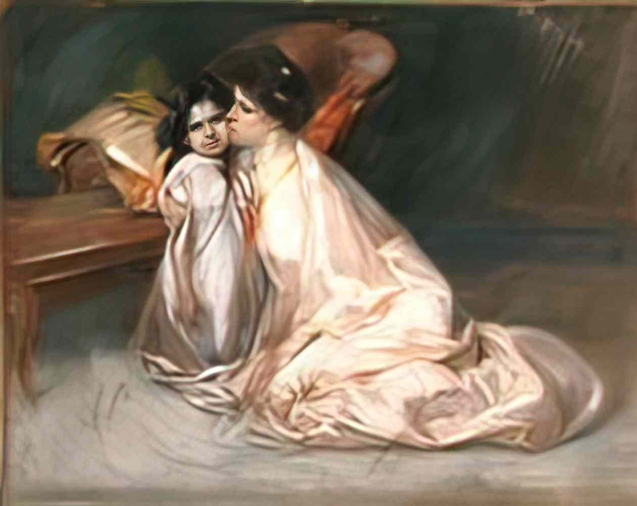Paul Mathiopoulos mother with daughter Art A4 Photo Print