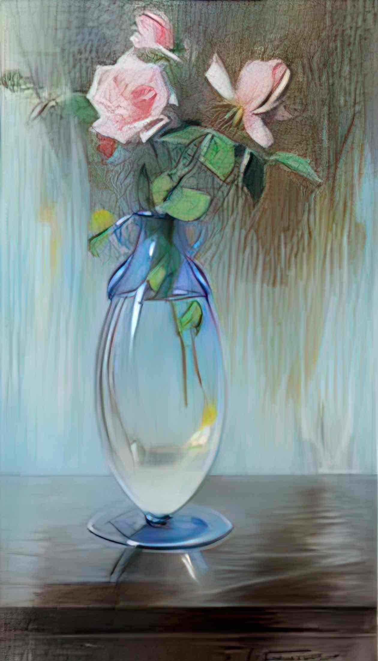 Paul Mathiopoulos vase with roses Art A4 Photo Print