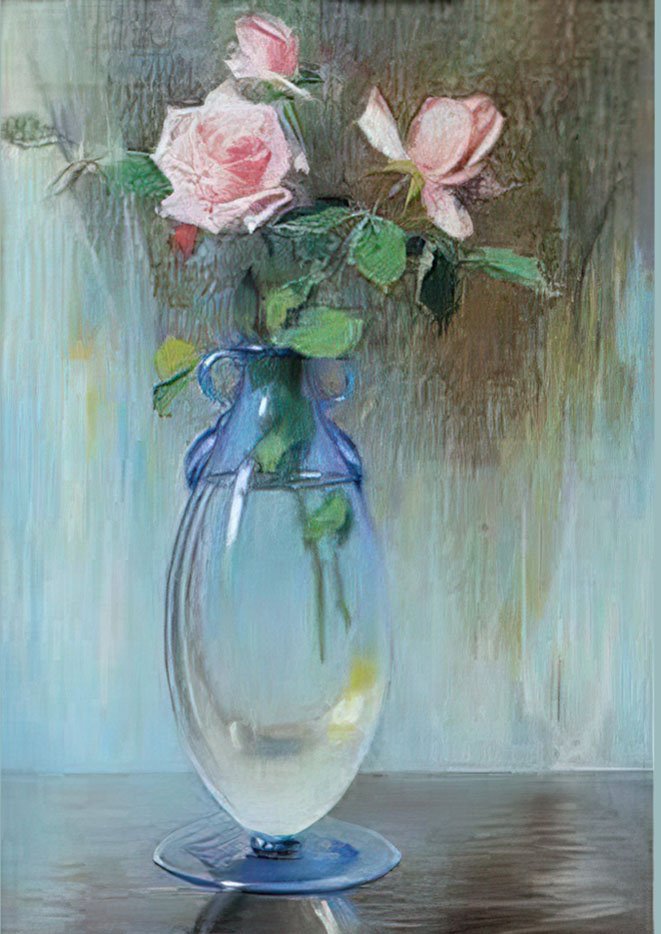 Paul Mathiopoulos vase with roses crop A4 Photo Print