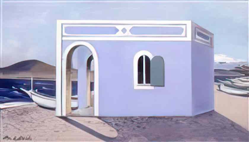 Paul Nash blue house on the shore 30 3 Art A4 Photo Print