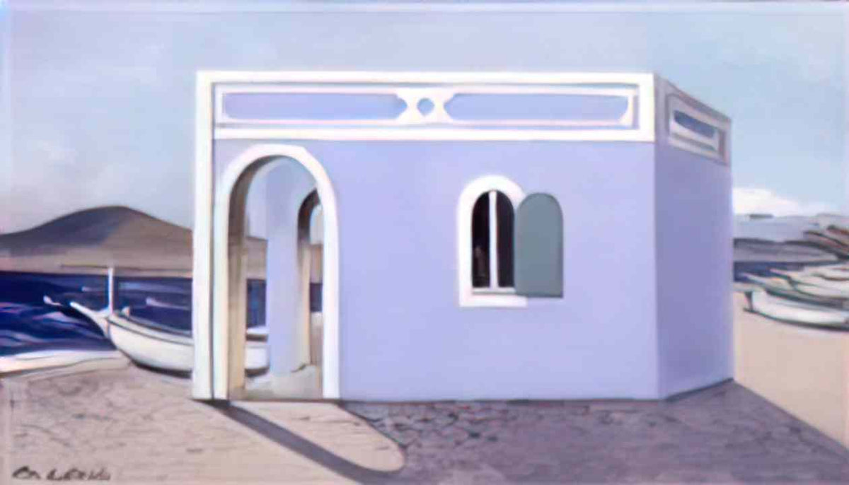 Paul Nash blue house on the shore 30 31 Art A4 Photo Print