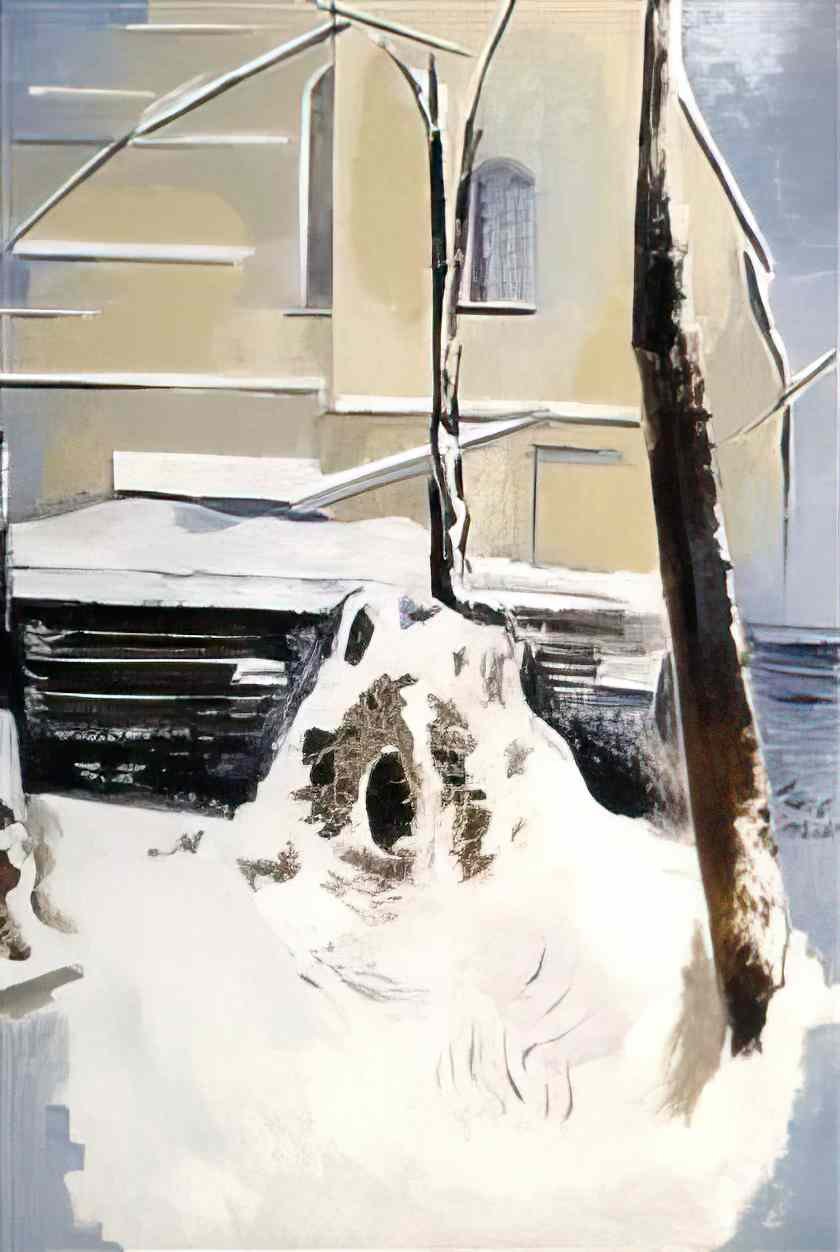 Paul Nash grotto in the snow 39 (2) Art A4 Photo Print