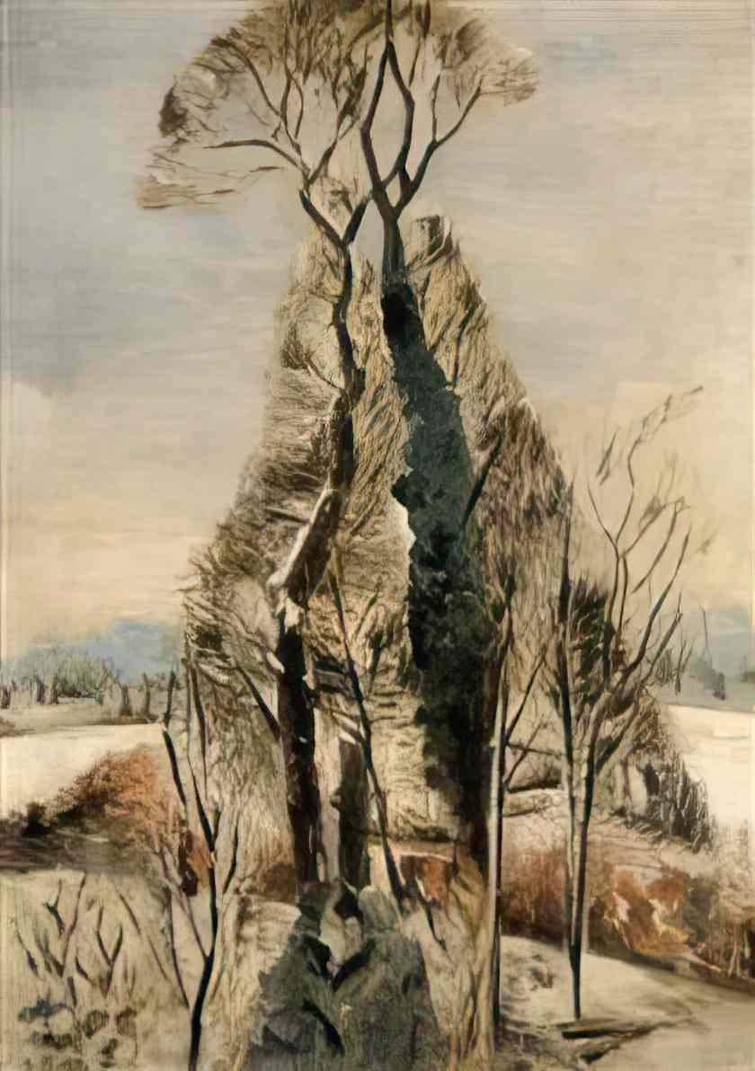 Paul Nash iver heath buckinghamshire snow (2) Art A4 Photo Print