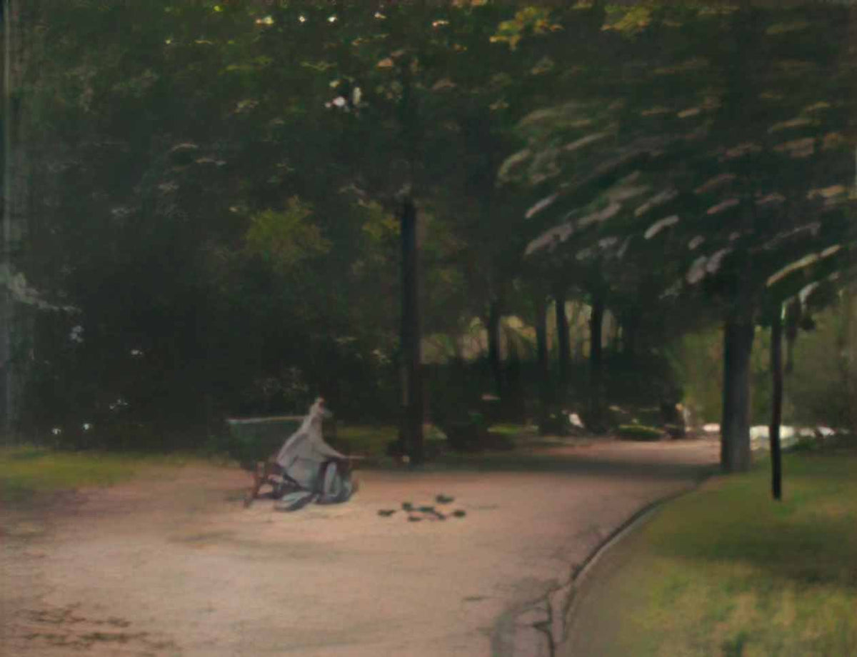 Paul Peel feeding birds in the park 1889 Art A4 Photo Print