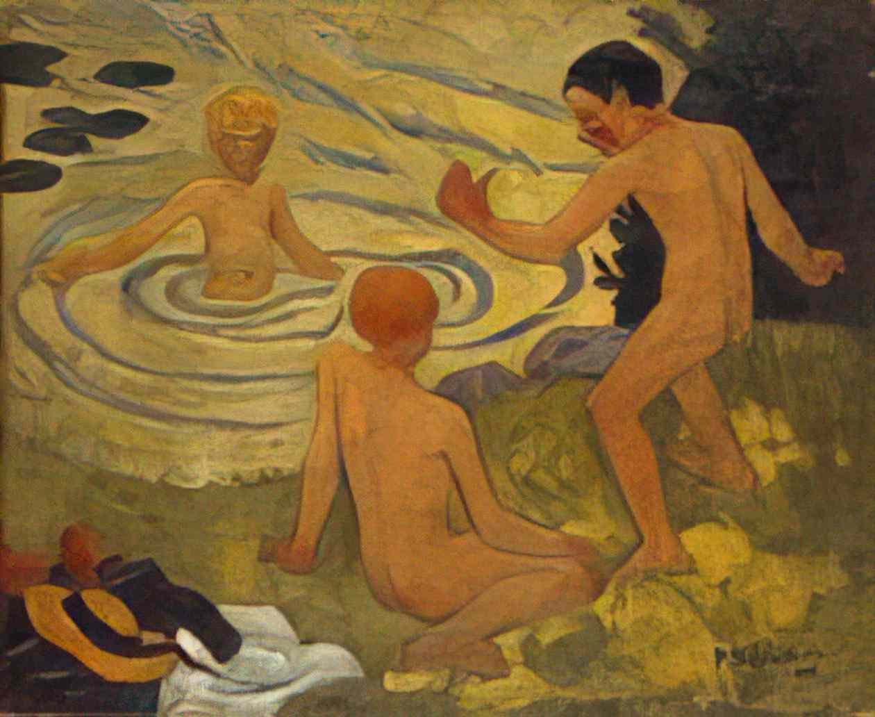 Paul Serusier boys on a river bank 1906 Art A4 Photo Print