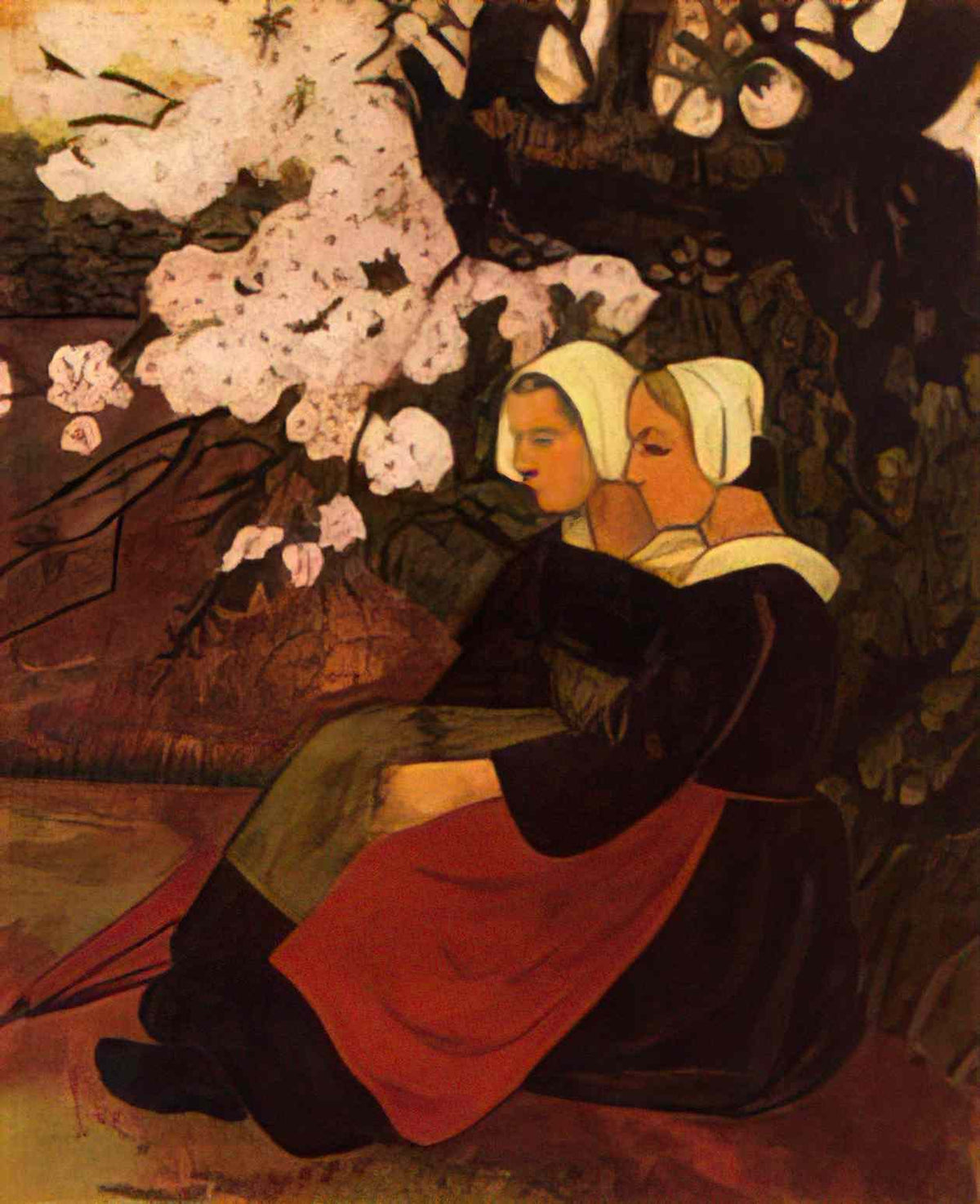Paul Serusier two breton women under a flowering apple tree 1890 Art A4 Photo Print