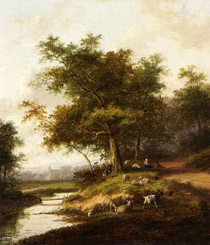 Paulus Moreelse Morel Jan Evert A Shepherdess And Her Flock At Rest A4 Photo Print